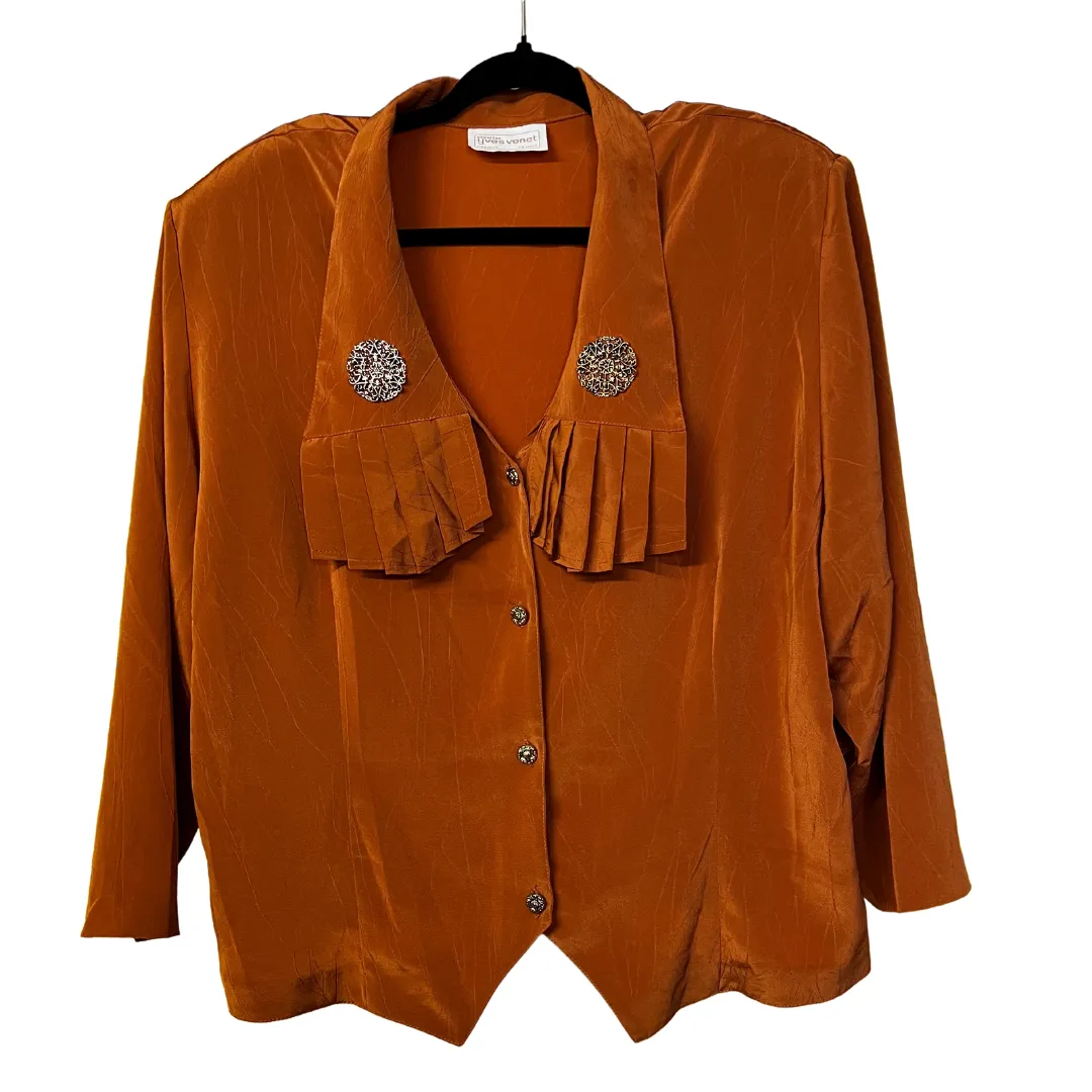 vintage western-style burnt orange blouse - 20