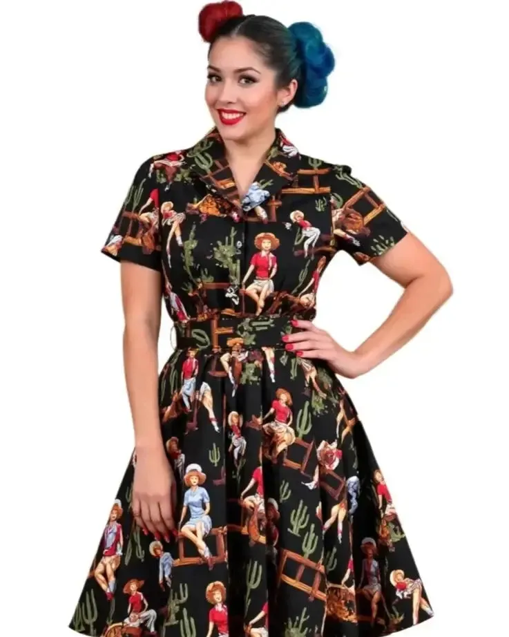 Western Cowgirl Vintage Swing Dress