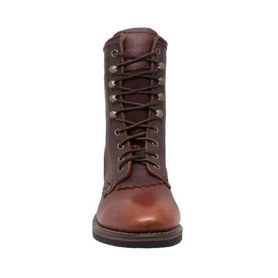 Women's 8" Black/Dark Cherry Packer Leather Boots