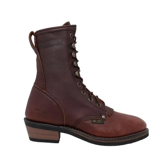 Women's 8" Black/Dark Cherry Packer Leather Boots