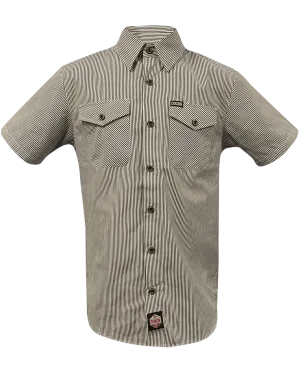 WorkForce Short Sleeve Work Shirt - White & Brown